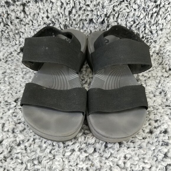 Cloudsteppers by Clarks Shoes Womens 8 Arla Jacory Black Elastic Sandals *Read* - Picture 2 of 5